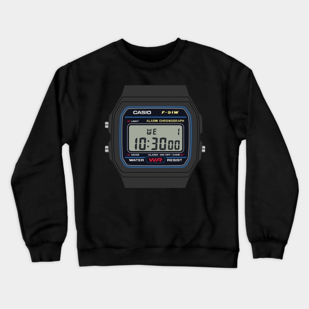 Casio F91 in color Crewneck Sweatshirt by RadDadArt